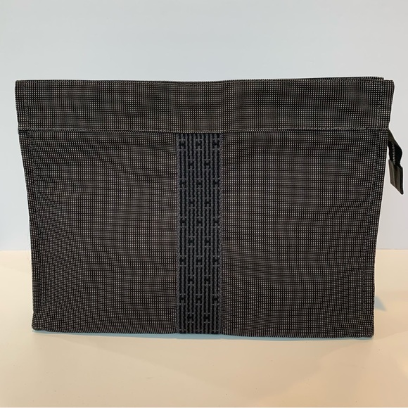Hermes Clutch Bag Authentic Gray Canvas - Picture 6 of 16
